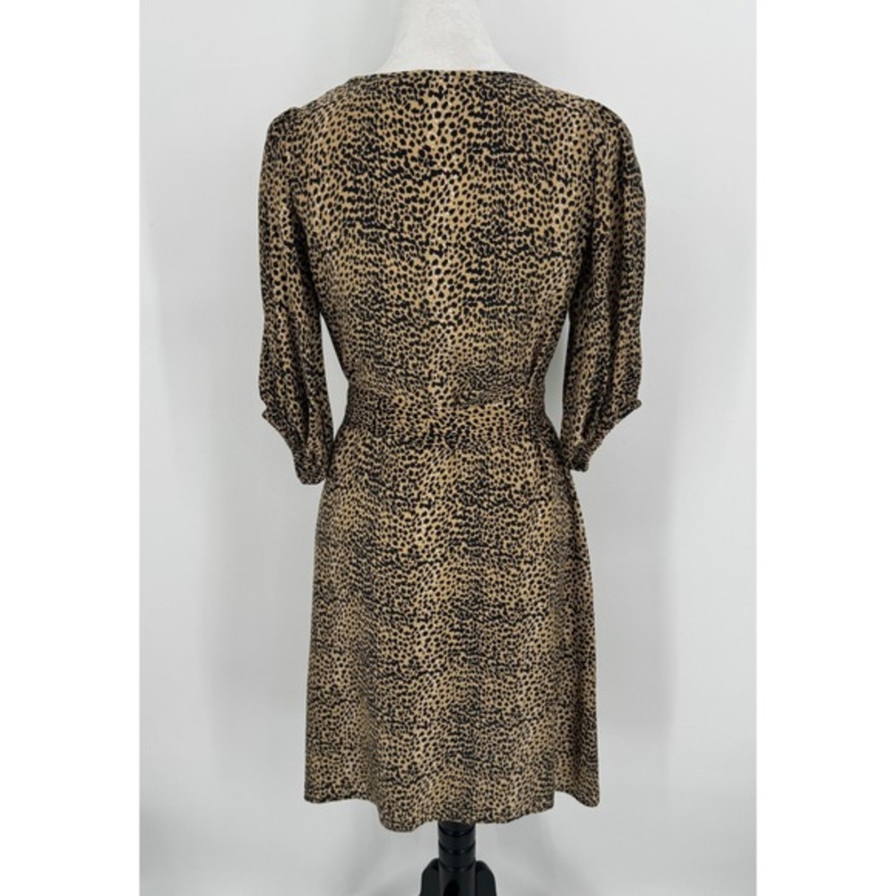 Emerson Fry Silk Fiona Dress Small Cheetah Animal Print Tie Waist Shirt Dress - Picture 8 of 12